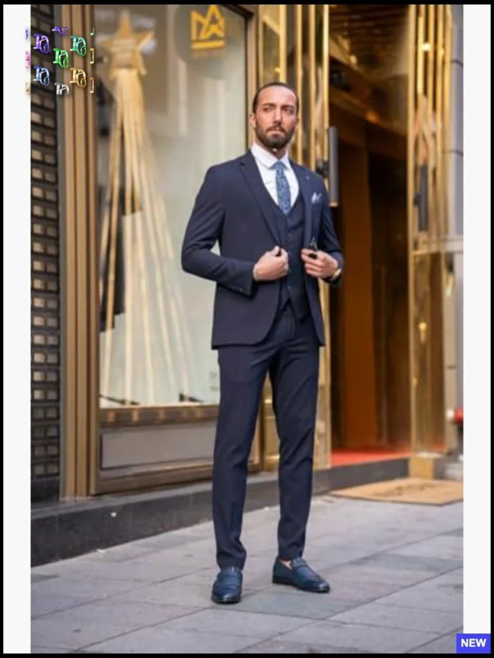 Slim Fit 3-Piece Suit Elegant Classic Formal Wedding Business Attire